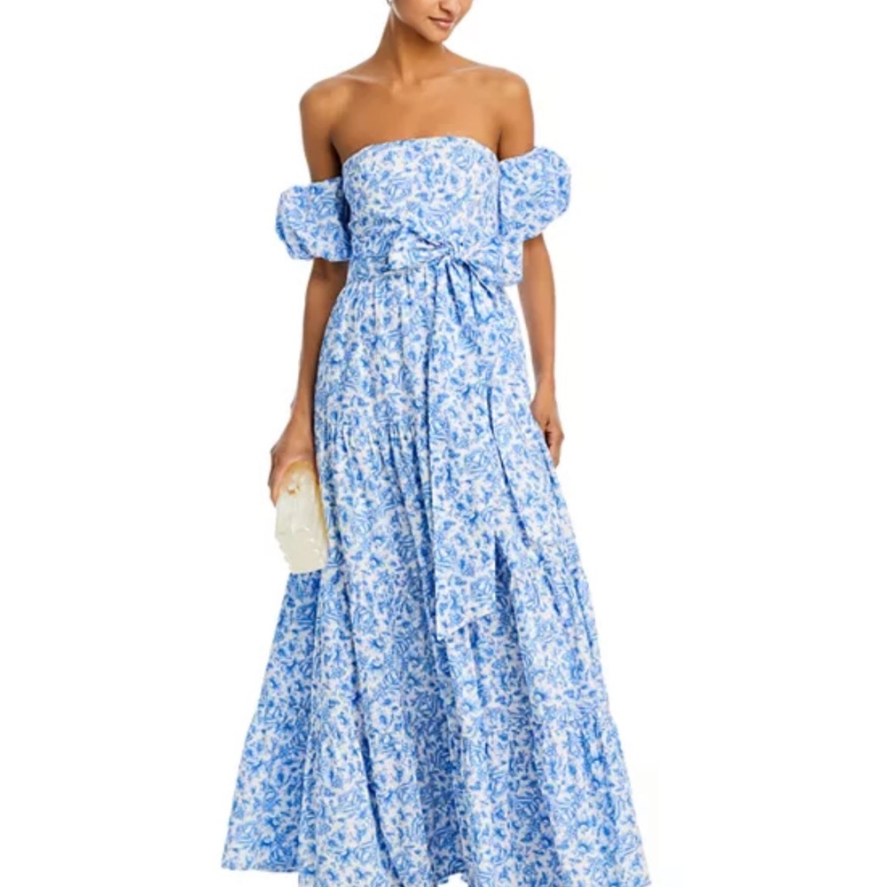Aqua Blue and White Ruffled Tiered Sundress